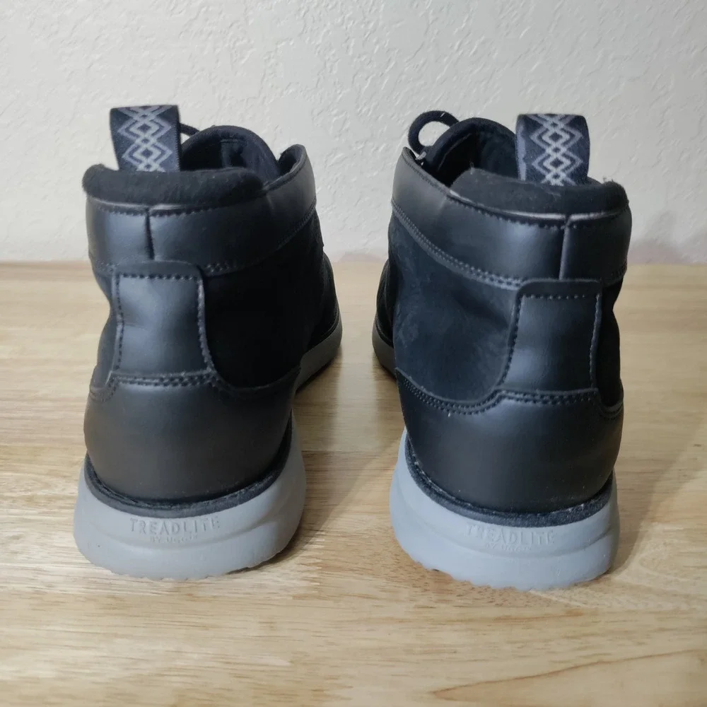 UGG Miwo Neumel Black Leather Suede Chukka Boots Mens 12 1104976